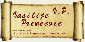 Vasilije Premčević vizit kartica